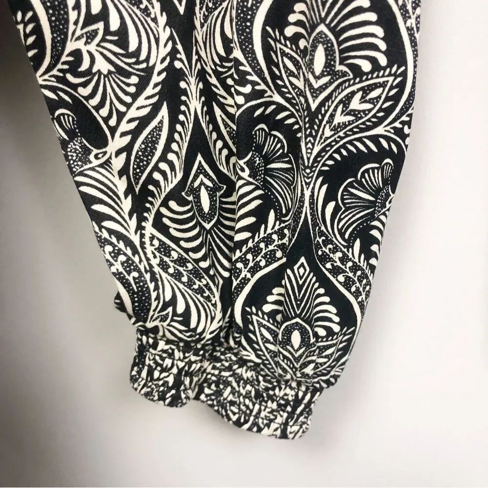 ANTHROPOLOGIE | Zadie Black & White Patterned Belted Jumpsuit Women’s Size 0 - Picture 8 of 14
